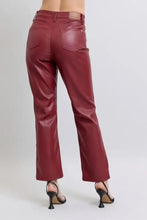 Judy Blue Full Size High Waist Tummy Control Faux Leather Straight Pants Plus Size Woman Pants