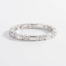 925 Sterling Silver Geometric Shape Zircon Ring Silver