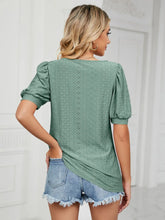 Ruched Notched Long Sleeve T-Shirt