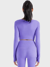 Millennia Ruched Cropped Long Sleeve Sports Top Woman Activewear