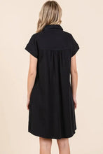 Mittoshop Twill Short Sleeve Collared Mini Dress Casual Dresses