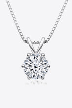 925 Sterling Silver 1 Carat Moissanite Pendant Necklace Silver One Size