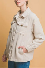Love Tree Corduroy Button Up Jacket with Sherpa Inside Woman Outerwear