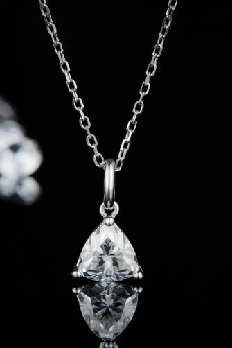 1 Carat Moissanite Pendant 925 Sterling Silver Necklace Silver One Size Necklaces
