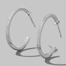 Zircon 925 Sterling Silver C-Hoop Earrings Silver One Size