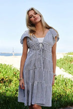Davi & Dani Jacquard V-Neck Flutter Cap Sleeve Tiered Dress Casual Dresses