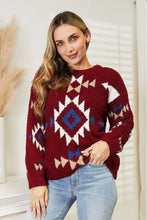 HEYSON Full Size Aztec Soft Fuzzy Sweater Sweater Pullovers