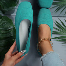 Square Toe Flat Slip-Ons Turquoise