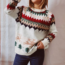 Fair Isle Christmas Sweater Long Sleeve Pullover for Women