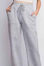 Faith Apparel gray drawstring straight leg slit sweatpants with pockets