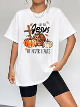 Fall Themed Religious White T Shirt with Short Sleeve Length for Women White Woman T Shirts