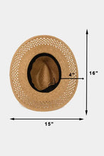 Fame Basket Weave luxurious straw sun hat with perforated brim