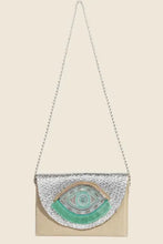 Fame Boho Beaded Eye Pattern Envelope Bag Silver One Size Shoulder Bags