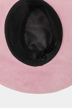 Pink Fame Braided Faux Suede Hat with Black Interior Lining