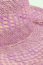 Fame Checkered Straw Weave Sun Hat Hats