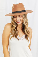 Woman in Fame Simple Things Fedora Hat with Tan Fedora and White Camisole