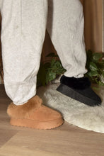 Faux Fur Platform Sole Slipper Booties for Women