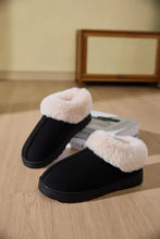 Faux Fur Round Toe Platform Slippers Woman Slippers