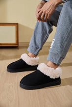 Faux Fur Round Toe Platform Slippers Woman Slippers