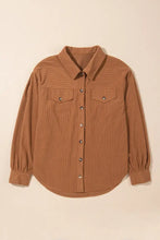 Decorative Pocket Flap Button Up Jacket Woman Outerwear