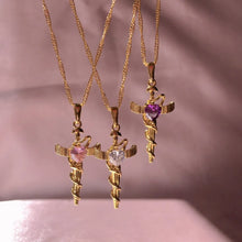 Copper Zircon Cross Pendant Necklace Style A One Size