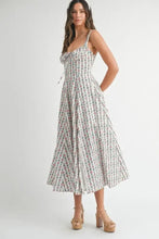 MABLE Floral Print Bustier Back Lace Up Midi Dress Casual Dresses