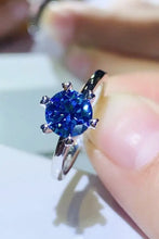 1 Carat Moissanite 6-Prong Solitaire Ring Blue Rings