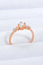 Natural Moonstone and Zircon 18K Rose Gold-Plated Ring Rings