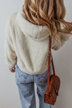 Fuzzy Dropped Shoulder Long Sleeve Hoodie Woman Sweatshirts