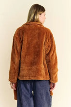 Davi & Dani Fuzzy Zip Up Collared Neck Jacket Woman Outerwear