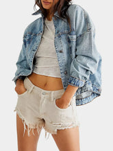 Button Up Long Sleeve Denim Jacket Light