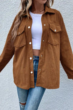 Pocketed Snap Down Long Sleeve Jacket Casual Dresses