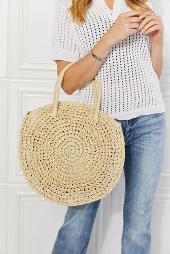 Justin Taylor Beach Date Straw Rattan Handbag in Ivory Ivory One Size Handbags