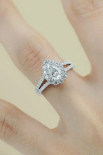 1 Carat Moissanite Teardrop Split Shank Ring Rings