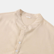 Men's Stand Collar Short Sleeve Henley Shirt
