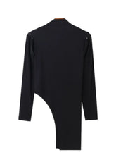 Men's Asymmetrical Mock Neck Cold Shoulder Top