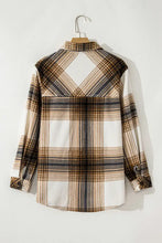 Plaid Button Up Long Sleeve Shacket Woman Outerwear