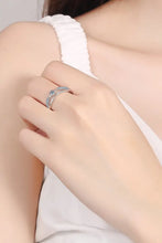 Moissanite Cutout Rhodium-Plated Ring Rings