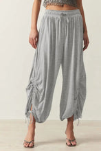 Broek met trekkoord en geplooide details Grijze Damesbroek