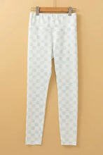 Checkered Elastic Waist Leggings Woman Leggings