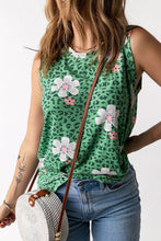 Printed Side Slit Round Neck Tank Tanks & Camis