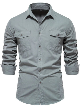 Men's Button Down Collared Neck Shirt Sage