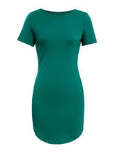 Round Neck Short Sleeve Mini Tee Dress Casual Dresses