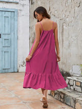 Ruffled Hem Midi Cami Dress Casual Dresses