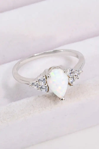 Limitless Love Opal and Zircon Ring Opal Rings