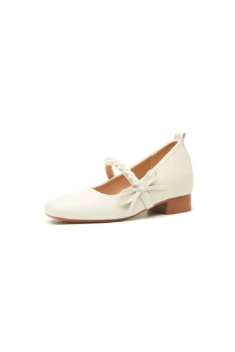 Square Toe Block Heels Pumps White woman pumps