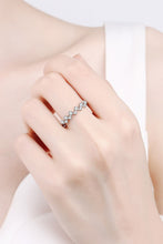 Moissanite Rhodium-Plated Half-Eternity Ring Silver