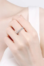 Moissanite Rhodium-Plated Half-Eternity Ring Silver Rings
