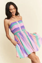 Davi & Dani Multi Color Ombre Printed Bodice Button Up Dress Casual Dresses