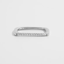 925 Sterling Silver Zircon Square Ring